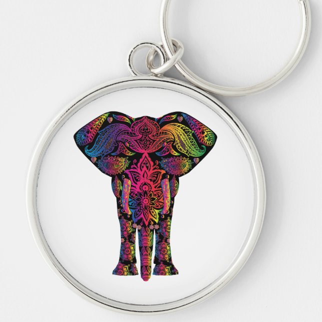 Colourful elephant cartoon keychain (Front)