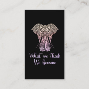 Colourful Elephant Inspirational Buddhism Quote Business Card