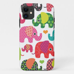 Colourful elephant kids pattern iphone case