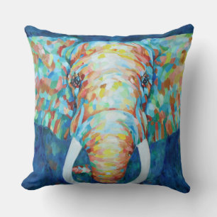 Colourful Elephant Throw Pillow