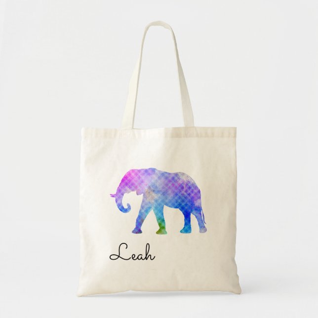 Colourful Elephant Tote Bag (Front)