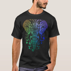 Colourful Elephant Tribal Hindu Watercolor Graphic T-Shirt