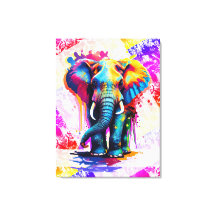 Colourful Elephant Wall Art Print - Wildlife