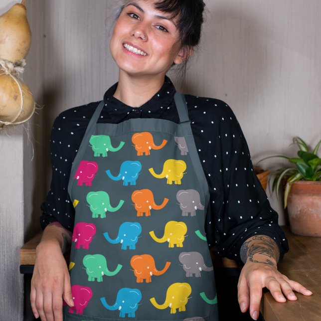 Colourful Elephants Apron (Creator Uploaded)