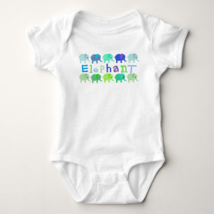 Colourful Elephants Baby Romper