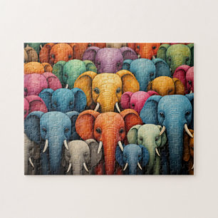 colourful Elephants Jigsaw Puzzle