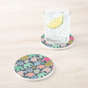 Colourful Elephants, Pattern Of Elephants, Zigzag Coaster