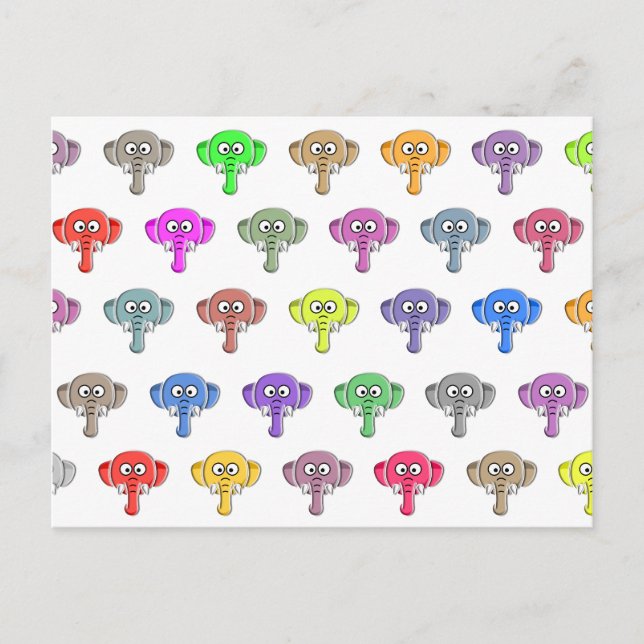 Colourful Elephants Postcard (Front)