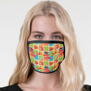 Colourful Elmo Grid Pattern Face Mask