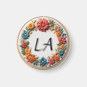 Colourful Embroidered Alphabet Design Magnet