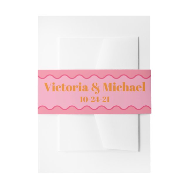 Colourful Embroidery Mod Invitation Belly Band (Front Example)