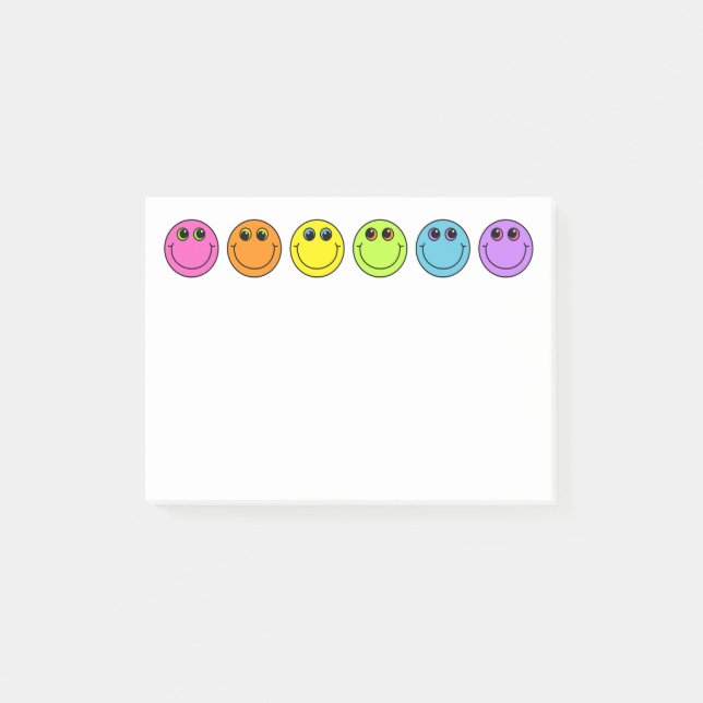 Colourful Emoji Faces Post-it Notes (Front)