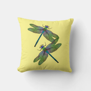 Colourful Emperor Dragonfly Throw Pillow
