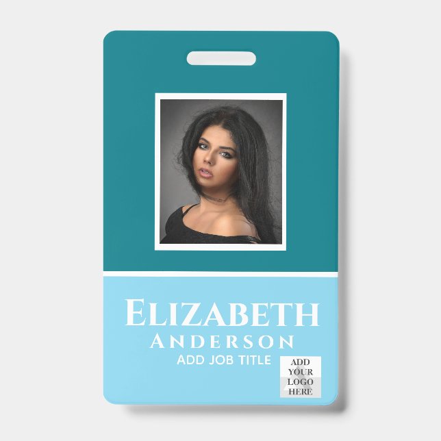 Colourful Employee Photo Name QR Scanning Barcode Badge (Front)