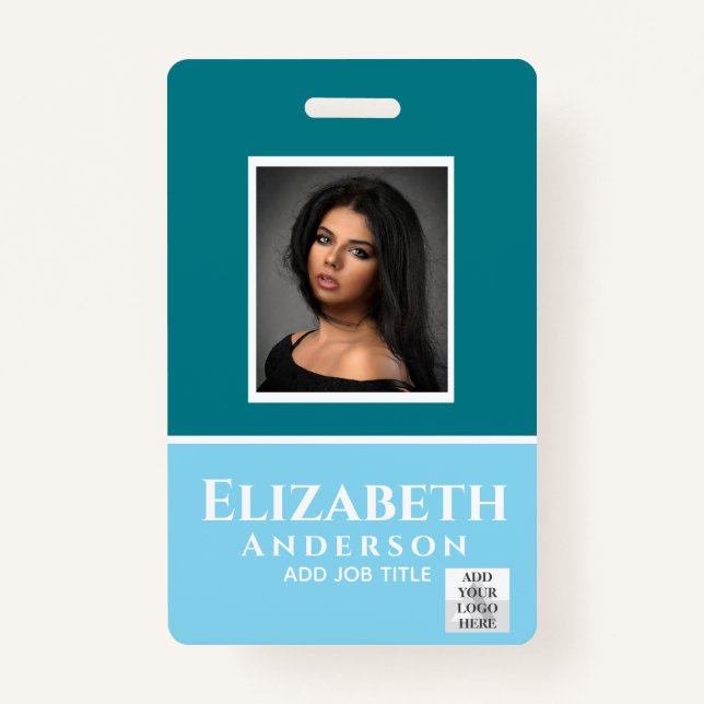 Colourful Employee Photo Name QR Scanning Barcode Badge (Front)