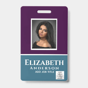 Colourful Employee Photo Name QR Scanning Barcode Badge