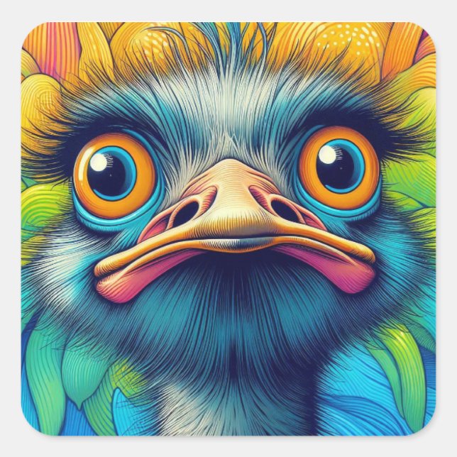 "Colourful Emu" Sticker Sheet (Front)