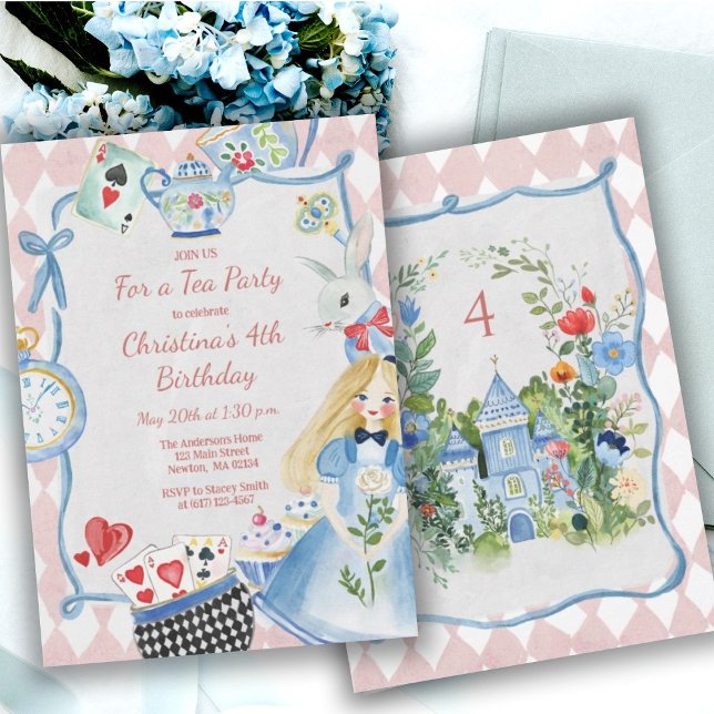 Colourful Enchanted Alice in Wonderland Birthday  Invitation (Creator Uploaded)