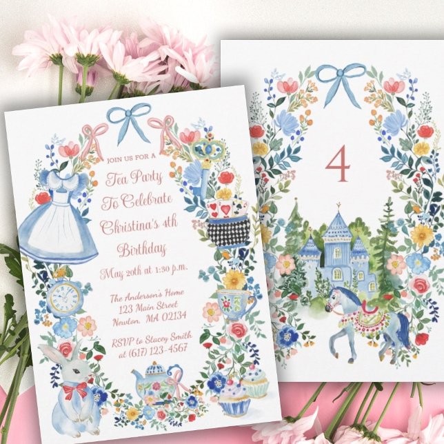 Colourful Enchanted Alice in Wonderland Birthday  Invitation (Creator Uploaded)