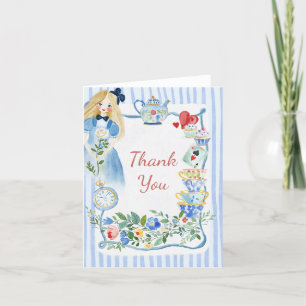 Colourful Enchanted Alice in Wonderland Birthday  Thank You Card