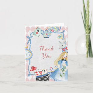 Colourful Enchanted Alice in Wonderland Birthday  Thank You Card