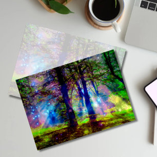 Colourful Enchanted Forest Rainbow Nature Thank Yo Card