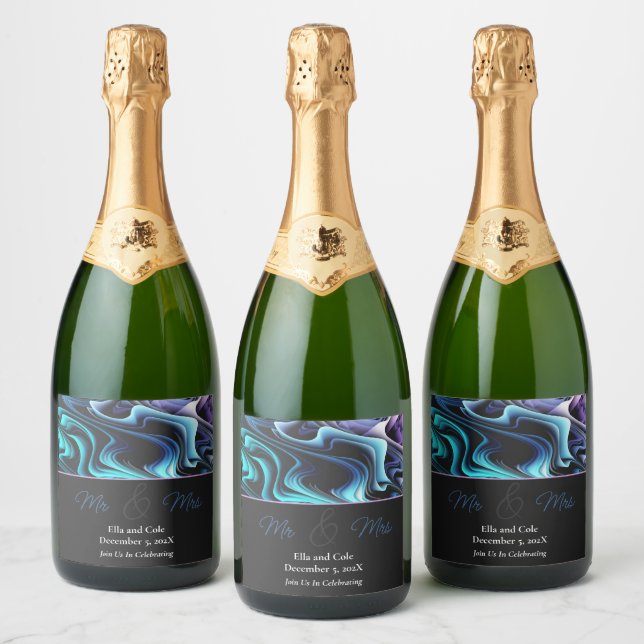 Colourful Enchantment Sparkling Wine Label (Bottles)