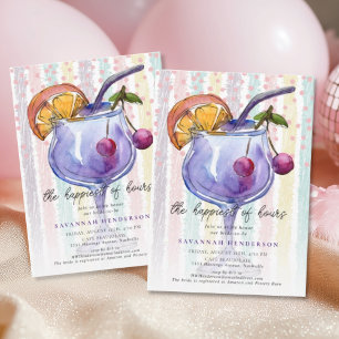 Colourful Engagement Bridal Shower Cocktail Invitation