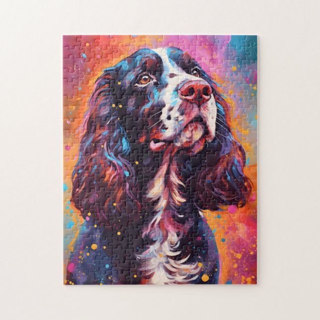 Colourful English Springer Spaniel Jigsaw Puzzle (Vertical)