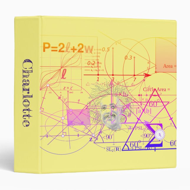 Colourful Equations Geometric Designs Personalize Binder (Front/Spine)