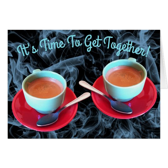 Colourful Espresso Cup and Saucer Photograph Card