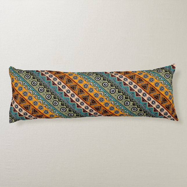 Colourful ethnic aztec patterns design body pillow (Back)
