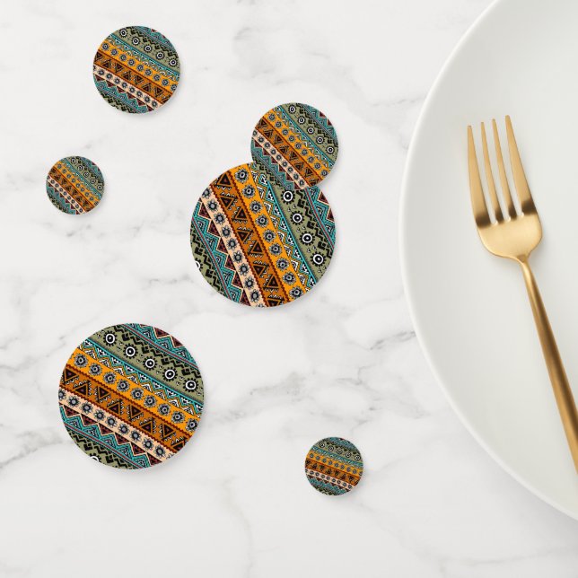 Colourful ethnic aztec patterns design decorative confetti (Group)