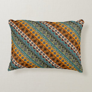 Colourful ethnic aztec patterns design decorative pillow