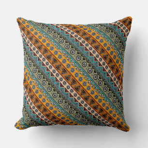 Colourful ethnic aztec patterns design throw pillow