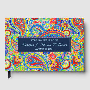 Colourful Ethnic Floral Paisley Guest Book