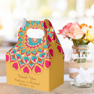 Colourful Ethnic Mandala Bold & Bright Wedding  Favor Box