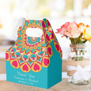 Colourful Ethnic Mandala Bold & Bright Wedding  Favor Box