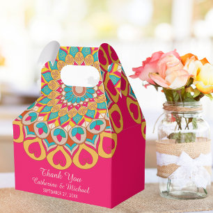 Colourful Ethnic Mandala Bold & Bright Wedding  Favor Box