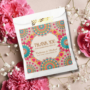 Colourful Ethnic Mandala Bold & Bright Wedding Favour Bag