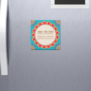 Colourful Ethnic Mandala Bold & Bright Wedding Magnet