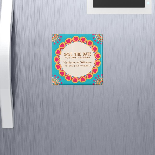 Colourful Ethnic Mandala Bold & Bright Wedding  Magnet (Creator Uploaded)