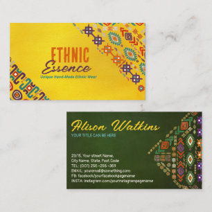 Colourful Ethnic Pattern Ornament Business Card