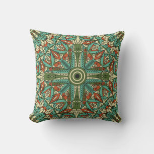 Colourful ethnic patterned background. Arabesque v Throw Pillow