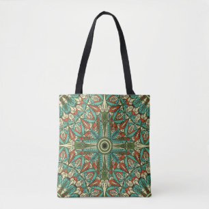Colourful ethnic patterned background. Arabesque v Tote Bag
