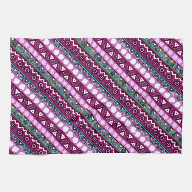 Colourful ethnic patterns design kitchen towel (Horizontal)