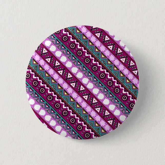 Colourful ethnic patterns design mouse pad 2 inch round button (Front)