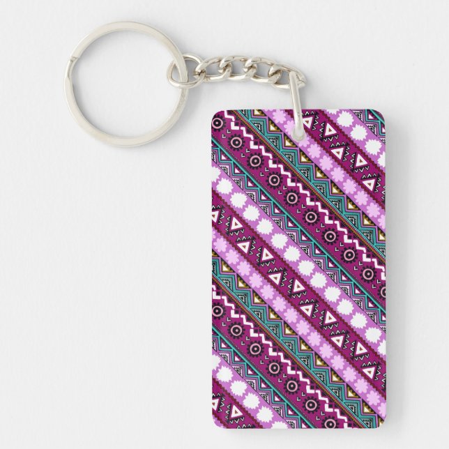 Colourful ethnic patterns design mouse pad keychain (Front)