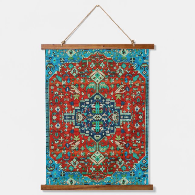 Colourful Ethnic Rug Design Hanging Tapestry (Front)