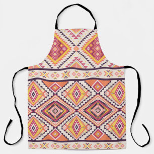 Colourful ethnic seamless pattern apron